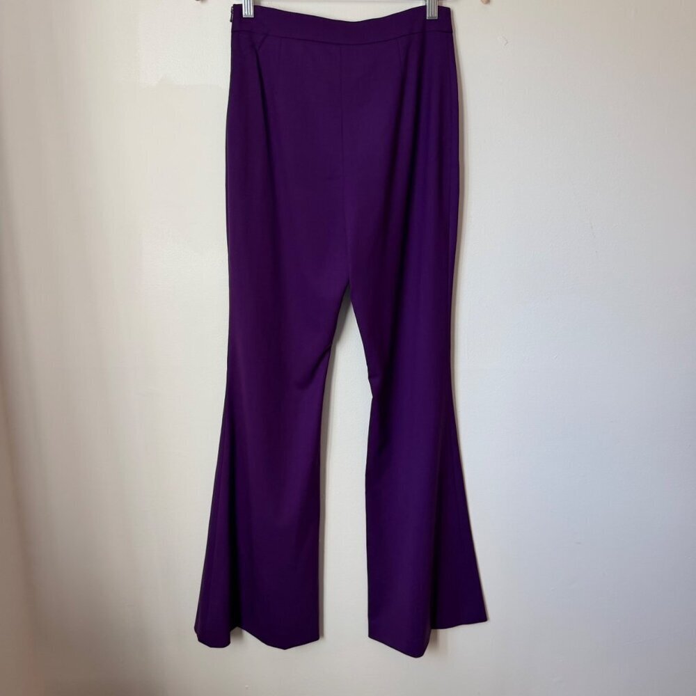 Marcell Von Berlin Purple Flared Suit Pants Size 4 With Side Zipper - Picture 4 of 7